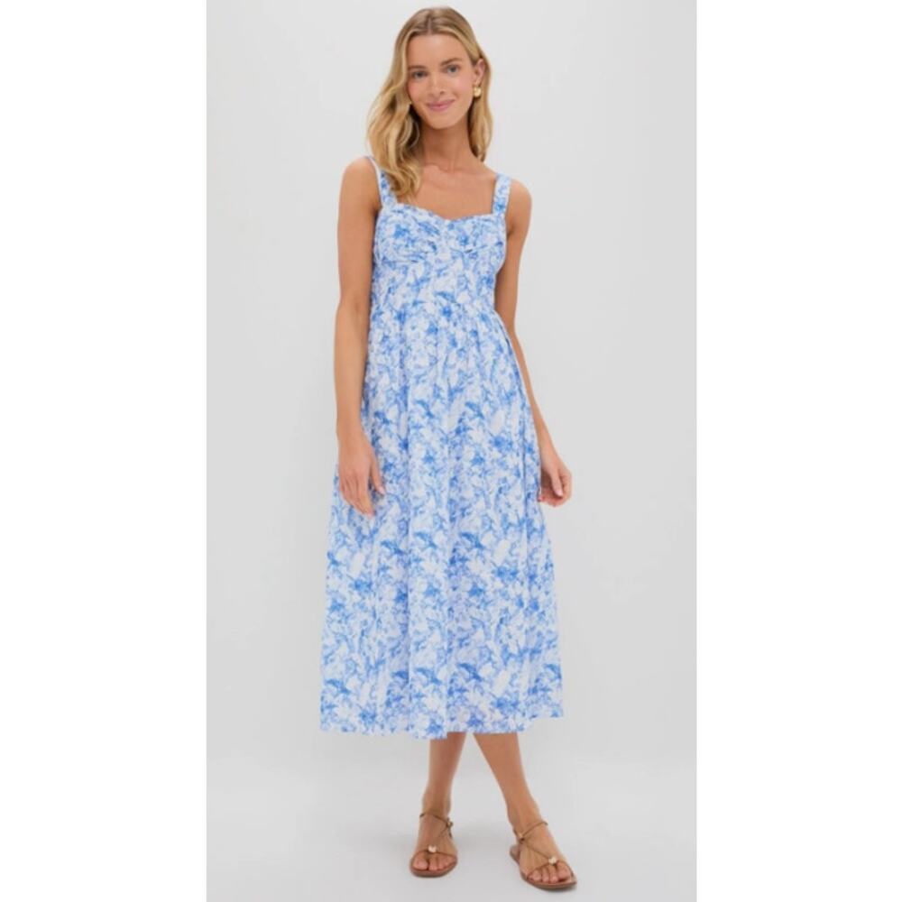 Hyacinth House Watercolor Annette Midi Dress,  Blue, XS, NEW